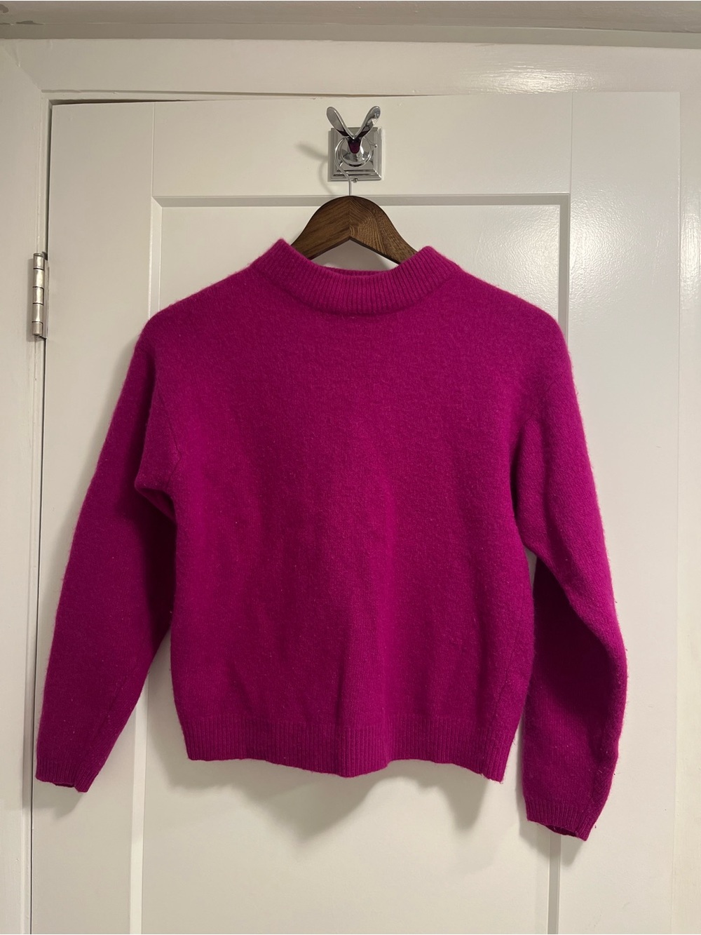 Vintage Fuchsia Turtleneck Sweater - Lambswool + Rabbit